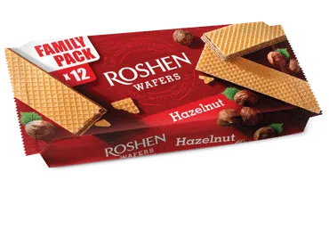 Vafeles Wafers ar riekstu krēma pildījumu Roshen 216g