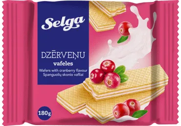 Vafeles SELGA ar dzērveņu garšu 180g