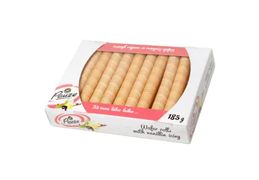 Vafeļu trubiņas PAUZE ar vaniļas glazūru 185g