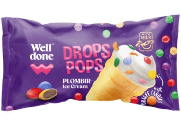 Vaniļas saldējums WELL DONE ar konfektēm 65g
