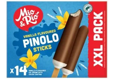 Vaniļas saldējums kakao glazūrā MIO&RIO XXL 14x32g