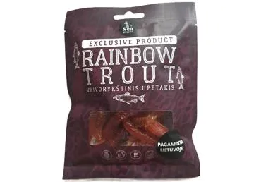 Varavīksnes foreles kaltētas filejas strēmelītes SEASNACKS 30g