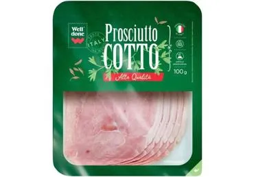 Vārīts cūkgaļas sķiņķis Prosciutto Cotto WELL DONE 100g