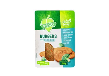 Vegānu burgeri V-ego ar brokoļiem 200g