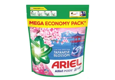 Veļas mazgājamās kapsulas ARIEL Japanese Blossom 60gab.
