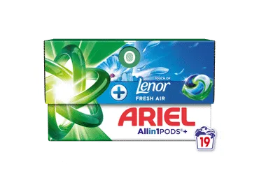 Veļas mazgāšanas kapsulas Ariel Fresh Air 19gab.