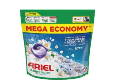 Veļas mazgāšanas kapsulas ARIEL Fresh Breeze 60gb.