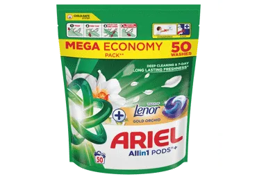 Veļas mazgāšanas kapsulas Ariel Gold Orchid 50gab.