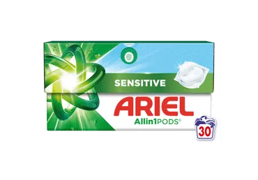 Veļas mazgāšanas kapsulas ARIEL Sensitive 30gb