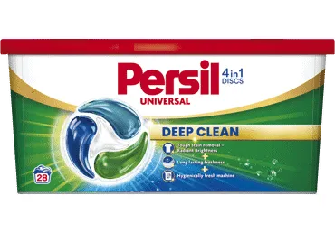 Veļas mazgāšanas kapsulas PERSIL Discs Universal 28m.r.