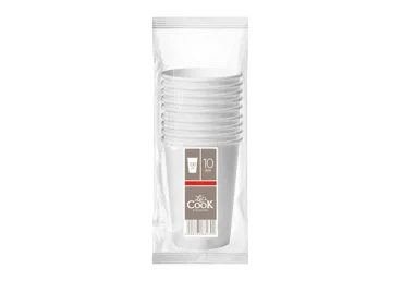 Vienreizl.glāzes baltas ILAJA 10gb.230ml