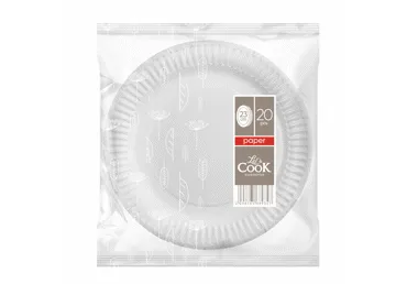 Vienreizl.šķīvji balti ILAJA 20gab.23cm