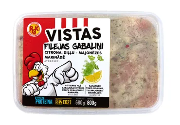 Vistas filejas gabaliņi citrona, diļļu - majonēzes marinādē RGK 800g