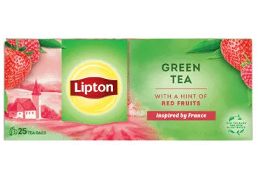 Zaļā tēja LIPTON aveņu-zemeņu 20x1,4g