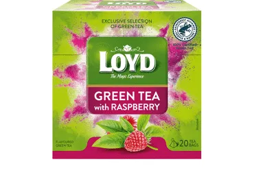 Zaļā tēja LOYD Pyramids ar aveņu garšu 20x1,5g
