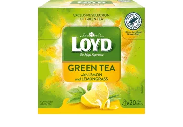 Zaļā tēja LOYD Pyramids ar citronu un citronzāles garšu, 20x1,5 g