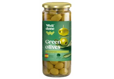 Zaļās olīvas Hojiblanca WELL DONE 450g