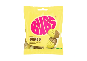 Želejas konfektes banānu Toffee BUBS 155g