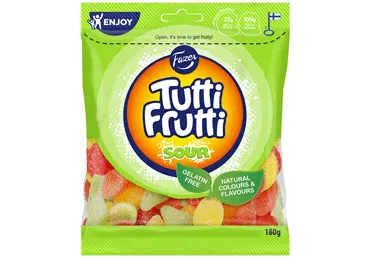 Želejas konfektes FAZER Tutti Frutti Sour 180g