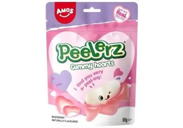 Želejas konfektes sirsniņas Peelerz AMOS 65g