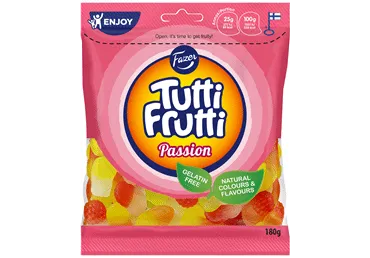 Želejas konfektes TUTTI FRUTTI Passion 180g