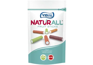 Želejas konfektes VIDAL Natural Fruit Sticks 180g