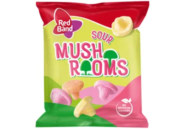 Želejkonfektes RED BAND Sour Mushrooms 100g