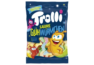 Želejkonfektes TROLLI Glowworms 100g