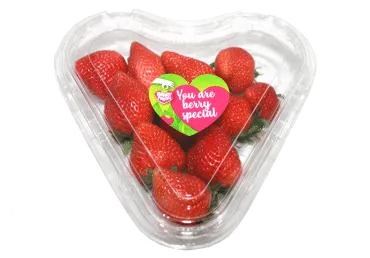 Zemenes sirds formas kastē 300g