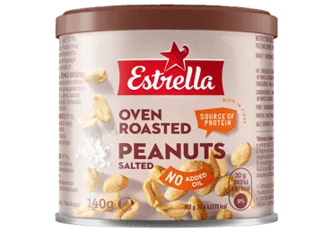 Zemesrieksti Estrella krāsnī cepti un sālīti 140g