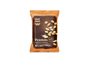 Zemesrieksti WELL DONE grauzdēti un sālīti 500g