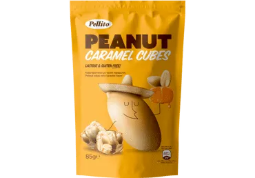 Zemesriekstu karameļu kubiņi PELLITO bez glutēna 85g