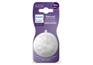 Zīdaiņu pudeļu uzgali PHILIPS AVENT 1m+ 2gab