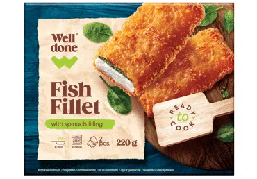 Zivju filejas ar spinātiem WELL DONE 220g