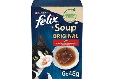 Zupa kaķiem ar liellopu un vistu FELIX 6x48g