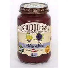 Biezenis RŪDOLFS BIO ābolu -melleņu 4+ 190g