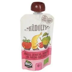 Biezenis RŪDOLFS āboli-banāni-zemenes-saldais krējums 6+ 110g