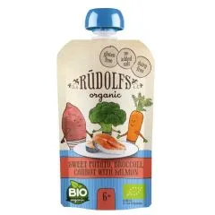 Biezenis Rūdolfs dārzeņi ar lasi Bio 110g