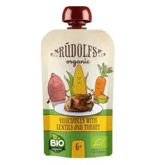 Biezenis Rūdolfs Dārzeņi ar lēcām un tītaru 110g