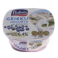 Grieķu jogurts ar mellenēm 6.4% olbaltumvielas 160g, Baltais