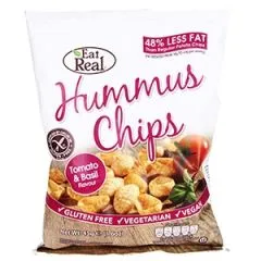 Humusa čipsi EAT REAL ar tomātiem un baziliku 45g