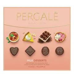 Konfekšu izlase Desserts ar piena šokolādi 113g, Pergale