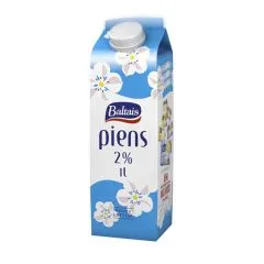 Piens Baltais Tukums 2% 1l