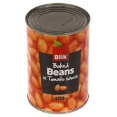 Pupiņas tomātu mērcē 400g (240g), Blik