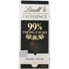 LINDT Excellence Tumšā šokolāde 99% kakao 50g