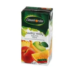 Sula ELMENHORSTER Dažādu augļu 100%, ar vit., 0.2l