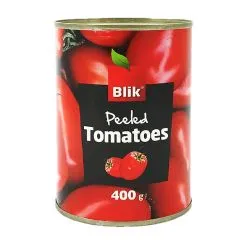 Tomāti savā sulā mizoti 400g (240g), Blik