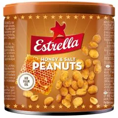 Estrella Zemesrieksti sālīti met. bundžā ar medu 140g