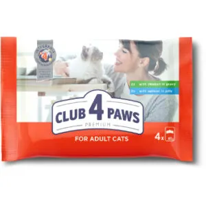 Barība konservēta  kaķiem mix  Club 4 Paws 4 x 85g
