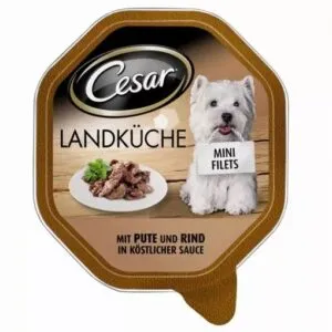 Barība suņiem Cesar tray ar maigu tītaru, liell. un zaļ.150g
